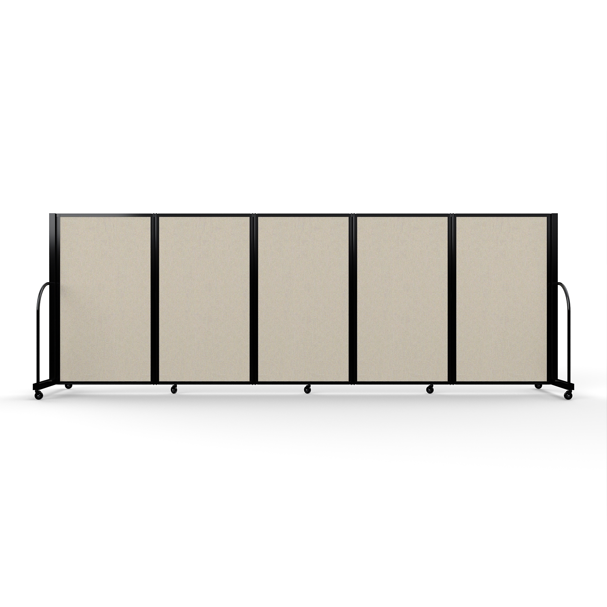 Screenflex Full Motion Divider, 5' x 14'1", Black Frame, Sand